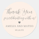 Search for thank you pink wedding stickers Typography