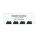 Search for black cat return address labels Minimalist