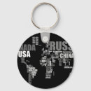 Search for world map key rings Typography
