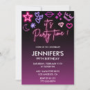 Search for hot pink and black birthday invitations Modern