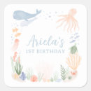 Search for sea creatures stickers 1st birthday