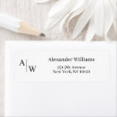 Search for name monogram return address labels Simple