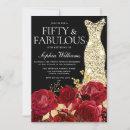 Search for womans gold black red birthday invitations Dress