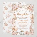 Search for our little pumpkin is turning one 1st birthday invitations Whimsical