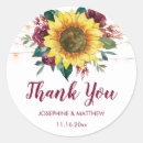Search for rustic floral thank you stickers Burgundy