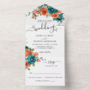 Search for teal and burnt orange wedding invitations Rustic
