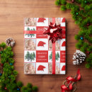 Search for snow trees wrapping paper Red