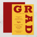 Search for red and gold graduation invitations Bold typography