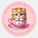 Search for kitten valentine stickers Watercolor