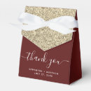 Search for burgundy and gold wedding favour boxes Script