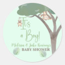 Search for monkey baby shower stickers Its a boy