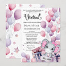 Search for virtual baby girl shower invitations Elephant
