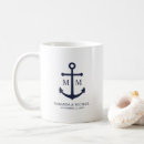 Search for beach wedding monogram mugs Nautical