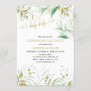 Search for gold gender reveal invitations Greenery