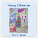 Search for winter village stickers Watercolor