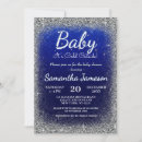 Search for silver glitter baby shower invitations Blue
