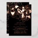 Search for gold foil floral wedding invitations Black
