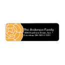 Search for orange flower return address labels Elegant