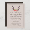 Search for deer antler wedding invitations Floral