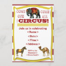 Search for circus party invitations White
