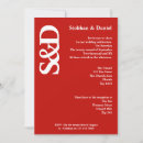 Search for bride groom monogram stamp invitations Red