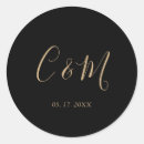 Search for gold monogram wedding stickers Calligraphy