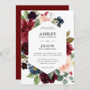 Search for burgundy and navy blue wedding invitations Botanical