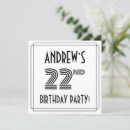 Search for 22nd birthday invitations Stylish