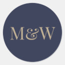 Search for bride and groom initials stickers Gold