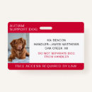 Search for service dog id badges Red white