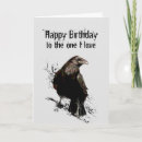Search for raven birthday cards Black