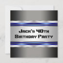 Search for black blue man birthday invitations Party