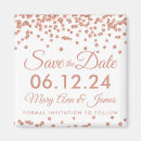 Search for rose gold save the date magnets White