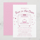 Search for bun in the oven baby shower invitations Pink