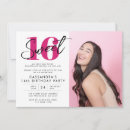 Search for typography sweet 16 invitations Pink