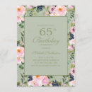 Search for pink 65th birthday invitations Elegant