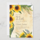 Search for rustic 21st birthday invitations Sunflowers