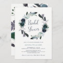Search for floral wreath bridal shower invitations Blue