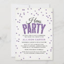 Search for purple hens party invitations Glitter