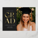 Search for grad invitations Black and gold