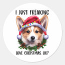 Search for corgi christmas stickers Pembroke welsh corgi