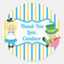 Search for alice in wonderland birthday party stickers Thank you