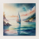 Search for sailboat puzzles Watercolor