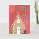 Search for gingerbread house christmas cards Red