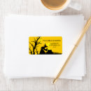 Search for tree silhouette return address labels Halloween