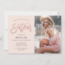 Search for girly sweet 16 invitations Blush pink