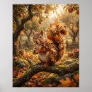Search for acorns posters Cute squirrel