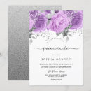 Search for purple silver quinceanera invitations 15th birthday