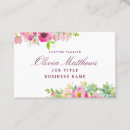 Search for bloom business cards Watercolor floral