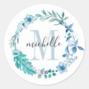 Search for blue floral wreath stickers Bloom
